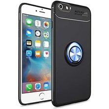 Kvy iPhone Se 2020 Yüzüklü Manyetik Ravel Kılıf Siyah Mavi