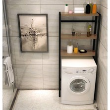 Noowa Çamaşır Makinesi Üstü Düzenleyici Banyo Dolabı Rafı Ceviz