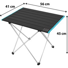 Box&Box Küçük Boy Katlanabilir Alüminyum Kamp ve Piknik Masası, Siyah, 56 x 41 x 45 cm