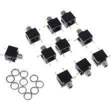 Prettyia 10 Adet Mp3 Kulaklık 3 Terminaller 3.5mm Mono Soket Pcb Panel Bağlayıcı (Yurt Dışından)