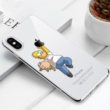 Tnr Apple iPhone Xs Için Simson Kılıf Yumuşak Karakter Ince Tasarım Şeffaf