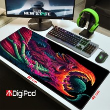 Digipod Gaming Mousepad Oyuncu Mouse Pad 90X40 Xxl Büyük Oyuncu Mousepad Kaymaz Taban Dikişli 4mm Kalınlık