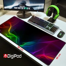 Digipod Gaming Mousepad Oyuncu Mouse Pad 90X40 Xxl Büyük Oyuncu Mousepad Kaymaz Taban Dikişli 4mm Kalınlık