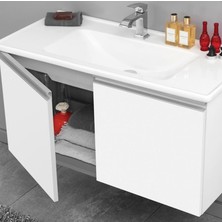 Orka Terme 80 cm Mdf Beyaz Banyo Dolabı Alt Modül ve Lavabo