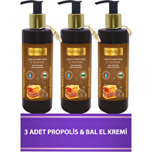 Naturix 3 Adet  Doğal Propolis & Bal Özlü 250 ml Nemlendirici El - Yüz - Vücut Bakım Kremi