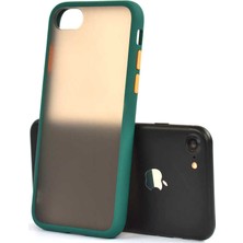 Zore Apple iPhone 7 Kılıf Zore Fri Mat Yüzey Renkli Kenar Kılıf - Yeşil