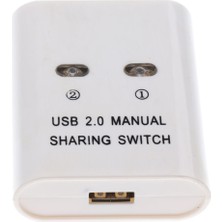 Prettyia USB Manuel Paylaşım Anahtarı, 2 Bağlantı Noktaları Hub Kvm Pc Tarayıcı Yazıcı Için Anahtarları (Pack White (Yurt Dışından)