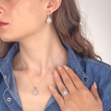Miavi Silver 925 Ayar Gümüş Serpme Taşlı Takı Seti
