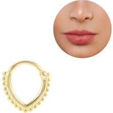 Bylin 925 Ayar Gümüş Gold Damla Kilitli Piercing