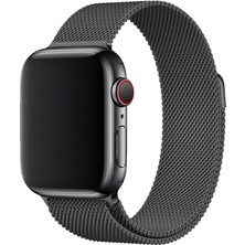 Bipower Apple Watch Uyumlu 38-40MM Krd1 Metal Hasır Kordon Gri