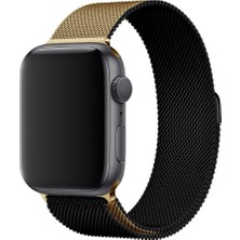 Bipower Apple Watch Uyumlu 38-40MM Krd2 Çift Renkli Metal Hasır Kordon Sarı