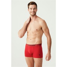 U.S. Polo Assn. 80097 Erkek 3'lü Boxer - Kırmızı&lacivert&beyaz