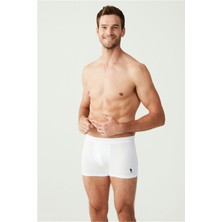 U.S. Polo Assn. 80173 Erkek 3'lü Boxer - Beyaz