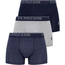 U.S. Polo Assn. 80263 Erkek 3'lü Boxer - Lacivert&grimelanj&indigobaskılı