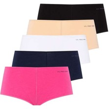 U.S. Polo Assn. 67004 Kadın 5'li Kıl Lastiklı Şort - Siyah&ten&bey&fuşya&Lacivertvert