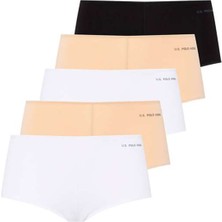 U.S. Polo Assn. 67004 Kadın 5'li Kıl Lastiklı Şort - Siyah&ten&beyaz&ten&beyaz