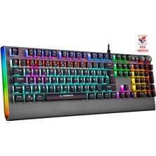 Rampage KB-R210 Favory Rainbow Aydınlatmalı Kristal Red Switch Mekanik Klavye