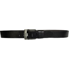 GoDeri  Deri 2'li Geniş Dilli Set Siyah, Kahverengi 4.5 cm Kot, Spor Kemer