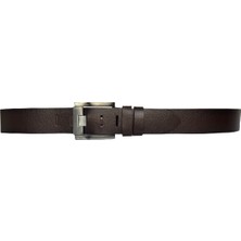 GoDeri  Deri 2'li Geniş Dilli Set Siyah, Kahverengi 4.5 cm Kot, Spor Kemer
