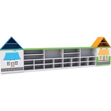 Woody Life Şehir Temalı Çocuk Odası Anaokulu Kreş Dolap Seti