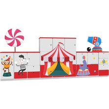 Woody Life Sirk Temalı Çocuk Odası Anaokulu Kreş Dolap Seti