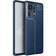 Kzy Xiaomi Mi Mix 4 Kılıf Darbe Korumalı Deri Görünümlü Silikon Arka Kapak - Lacivert