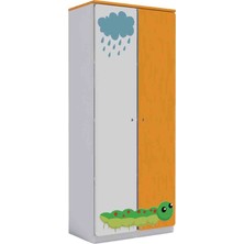 Woody Life 2 Kapaklı Uzun Dolap Çocuk Odası Anaokulu Kreş Sonbahar Temalı