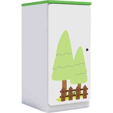 Woody Life Tek Kapaklı Çocuk Odası Anaokulu Kreş Dolap Çiftlik Temalı