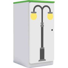 Woody Life Tek Kapaklı Çocuk Odası Anaokulu Kreş Dolap Şehir Temalı