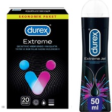 Durex Extreme 20 Li Prezervatif + Extreme Jel  50 ml Set