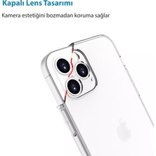 CepStok Apple iPhone 13 Pro (6.1") Kılıf 3D Kamera Lens Korumalı Tıpalı Şeffaf Silikon