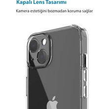 CepStok Apple iPhone 13 Mini (5.4") Kılıf 3D Kamera Lens Korumalı Tıpalı Şeffaf Silikon