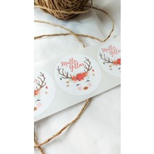 Çikoleyt Design Yapışkanlı Etiket - Mutlu Yıllar - Yeni Yıl, Yılbaşı Etiketi (4 Cm) 50 Adet