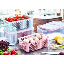 Bee Home Süzgeçli Fresh Saklama Kabı 3.5 lt. Zeytinlik, Turşuluk Süzgeçli Saklama Kabı