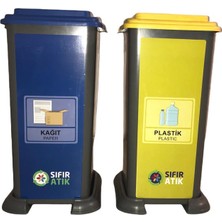 DilekStores Sıfır Atık Geri Dönüşüm Atık Kutusu 2'li Set-70 Lt