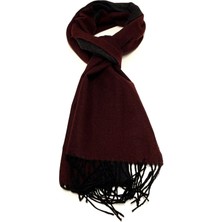 Kravatkolik Bordo - Gri Çift Taraflı Düz Erkek Kaşkol K314