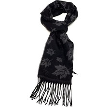 Kravatkolik Siyah Yaprak Desen Erkek Kaşkol K310