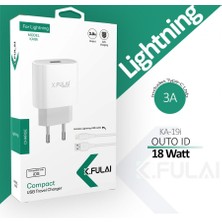 K.fulai Ka 19I 15W Hızlı Şarj Adaptörü + Lightning USB Kablo