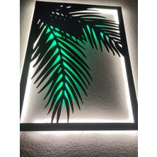 Dekoraven Palmiye LED Işıklı Dekoratif Tablo