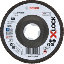 Bosch - X-Lock - 115 mm 60 Kum Best Serisi Metal Flap Disk  2608619198