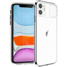 Tria Iphone 12 Uyumlu Şeffaf Sürgülü Köşe Korumalı Arka Kapak Telefon Kılıfı Şeffaf