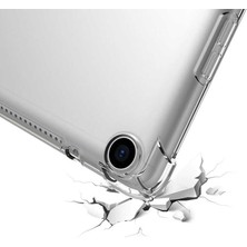 Canpay Apple iPad Mini 5 Kılıf Uyumlu Kılıf Anti Şok Şeffaf Beyaz Shock Proof Esnek