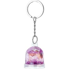 Birlik Fotoğrafçılık Oval Anahtarlık Pleksi Malzemeden Mor Kar Küresi Model 5013YM