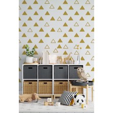 Lizpo Decor Modern Üçgen Duvar Sticker, Bebek ve Çocuk Odası Dekoratif Duvar Çıkartması Sticker, 3,5x3,5cm Gold 170 Adet