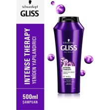 Gliss Intense Therapy Şampuan 500 ml x 2 Adet + Sıvı Saç Kremi 200 ml + Mor Makyaj Çantası Hediyeli