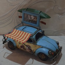 Myk Metal Araba Çerçeveli - Kumbaralı Kamplı Dekoratif Ev Sevgili Arkadaş ve Ofis Hediyesi