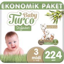 Baby Turco Doğadan Bebek Bezi Midi 3 Numara 224