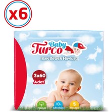 Baby Turco Islak Havlu 3 x 60 6'lı (1080 Yaprak)
