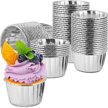 Şen Home Gümüş Pet Cupcake Kapsülü 0rta Boy 50'li