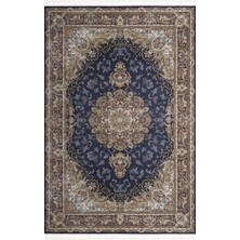 Artemis Halısı Silk 5158C Kemik Lacivert Klasik Desen Makine Halısı